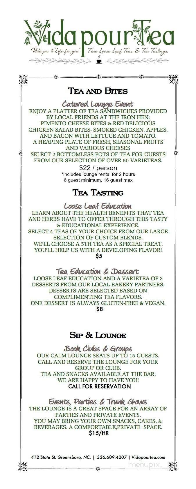 Menu page 1