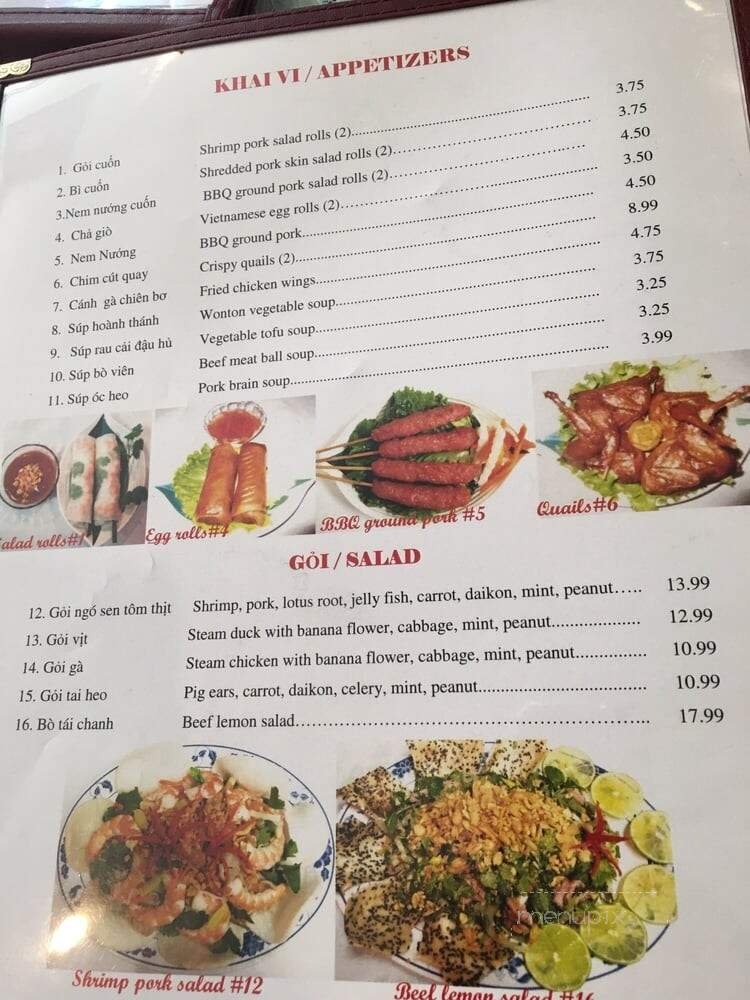 Menu page 1