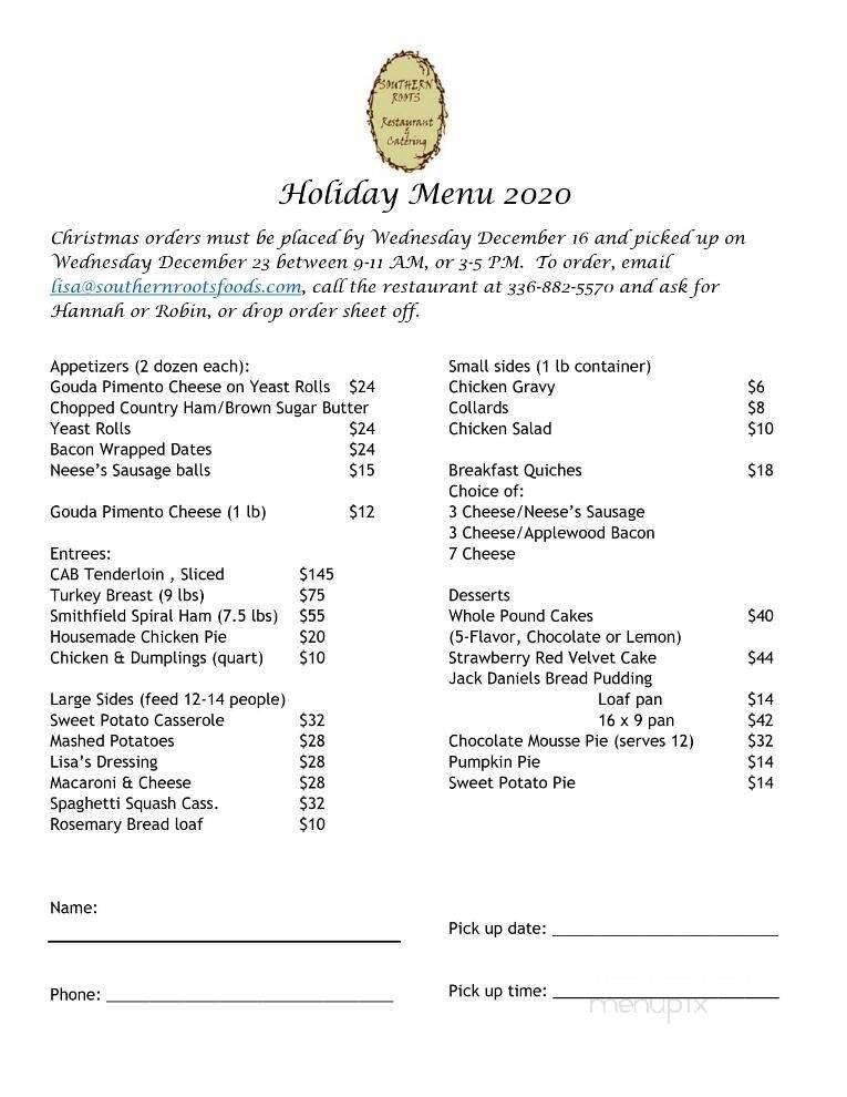 Menu page 1