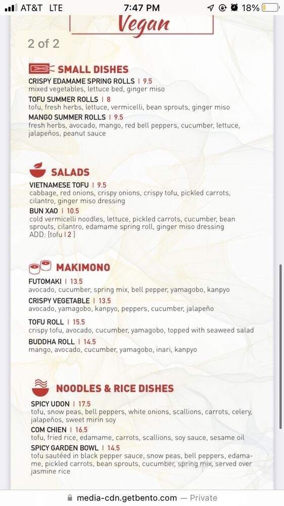 Menu page 1