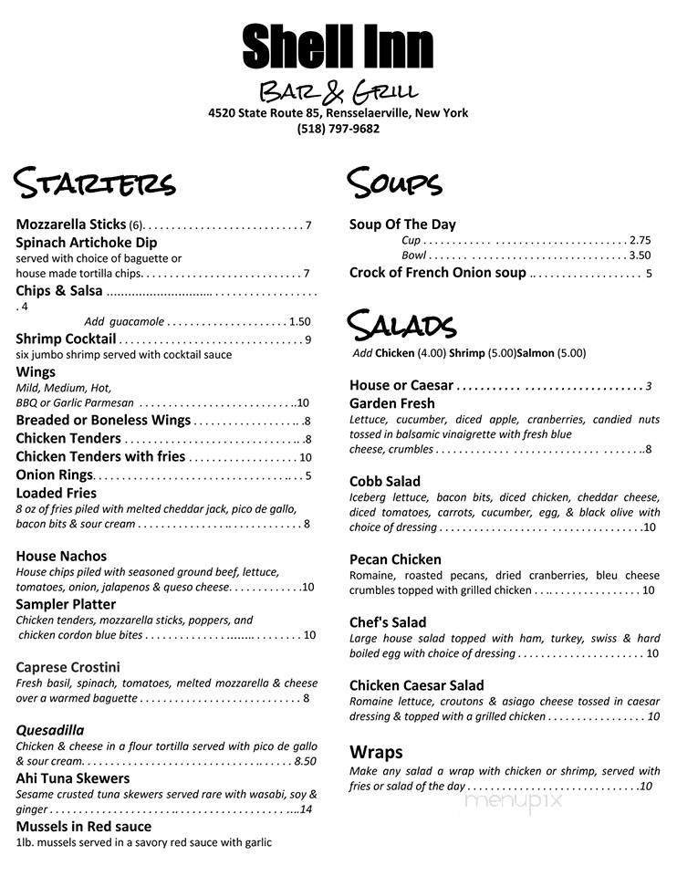 Menu page 1
