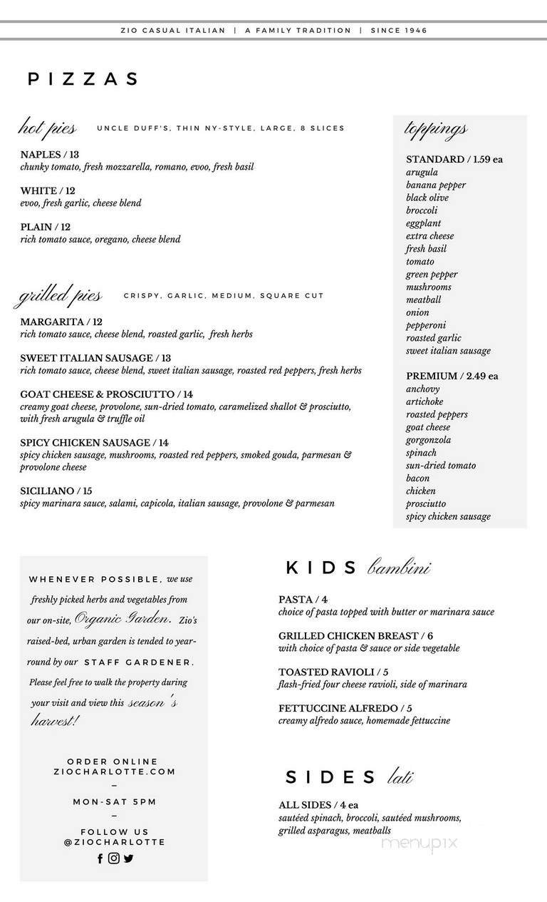 Menu page 1