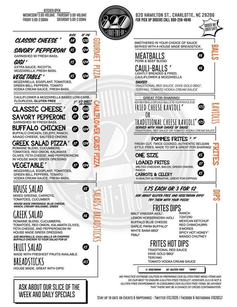 Menu page 1