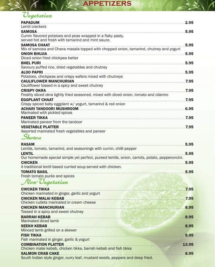 Menu page 1
