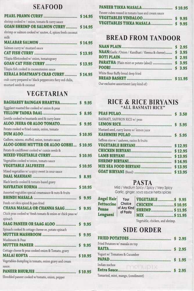 Menu page 1