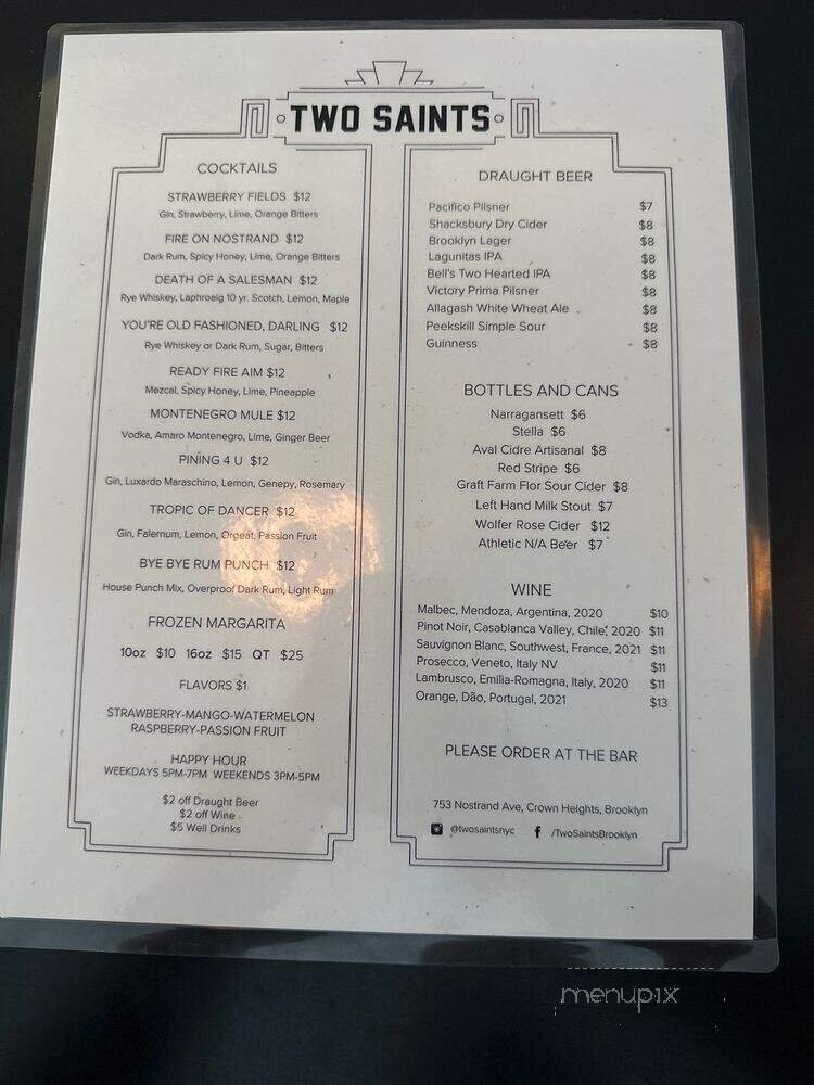 Menu page 1