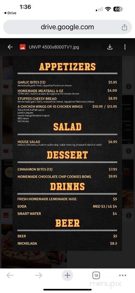 Menu page 2