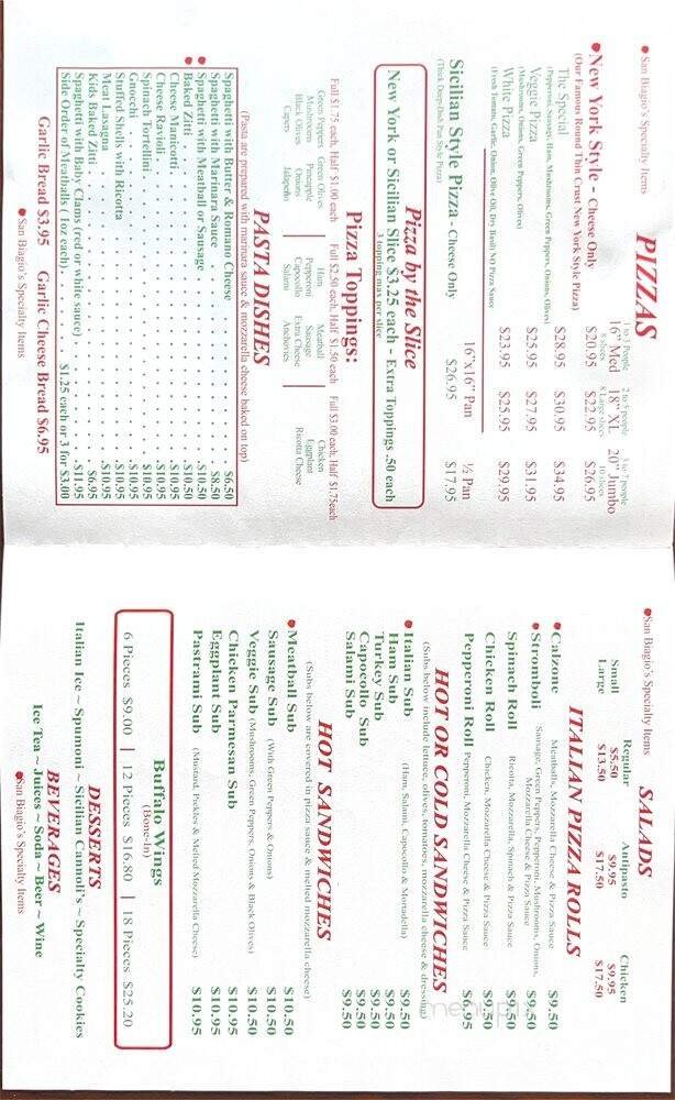 Menu page 1