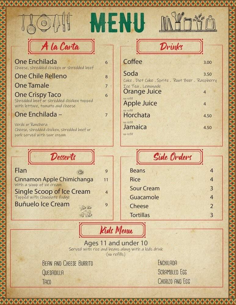 Menu page 1
