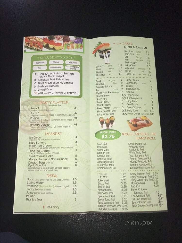 Menu page 1