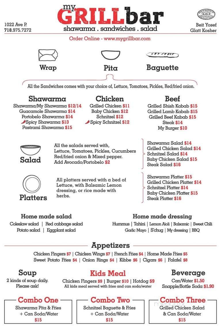 Menu page 1