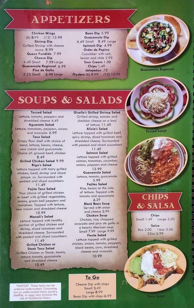Menu page 1