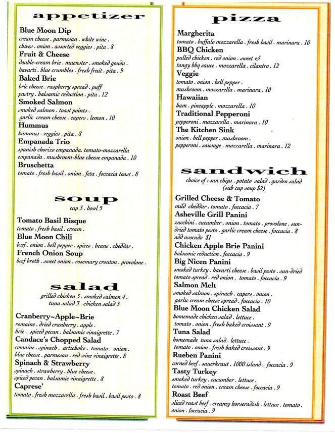 Menu page 1