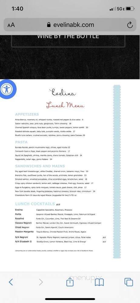 Menu page 1
