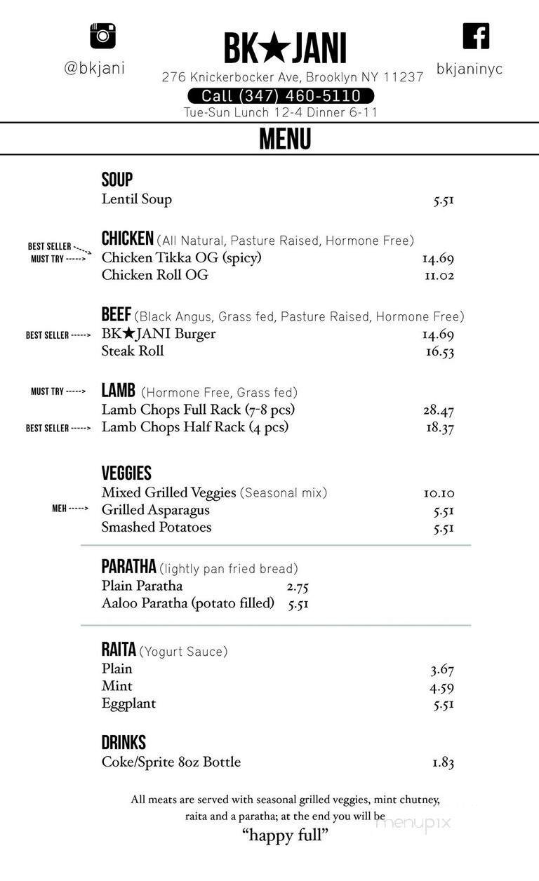 Menu page 1