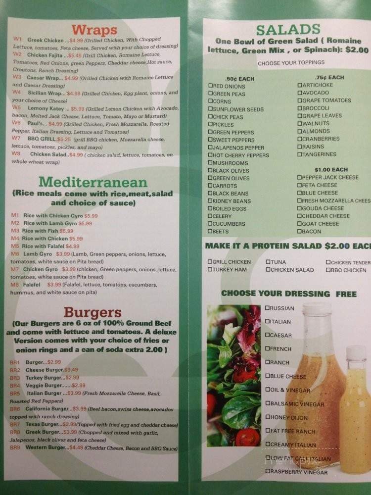 Menu page 1