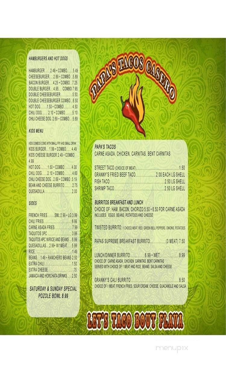 Menu page 1