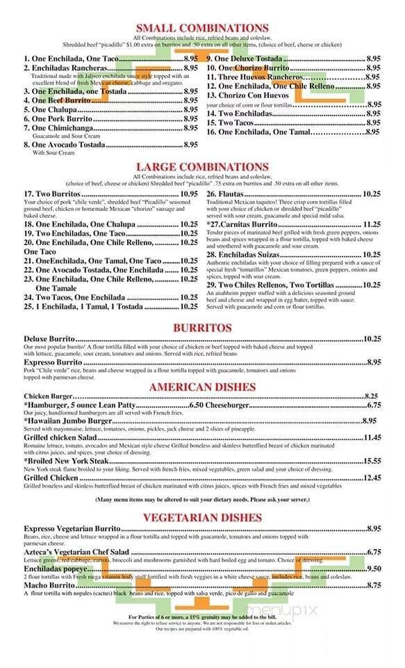 Menu page 1