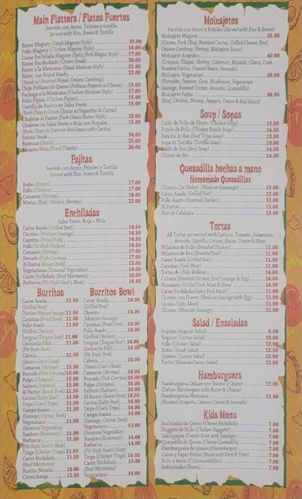 Menu page 1