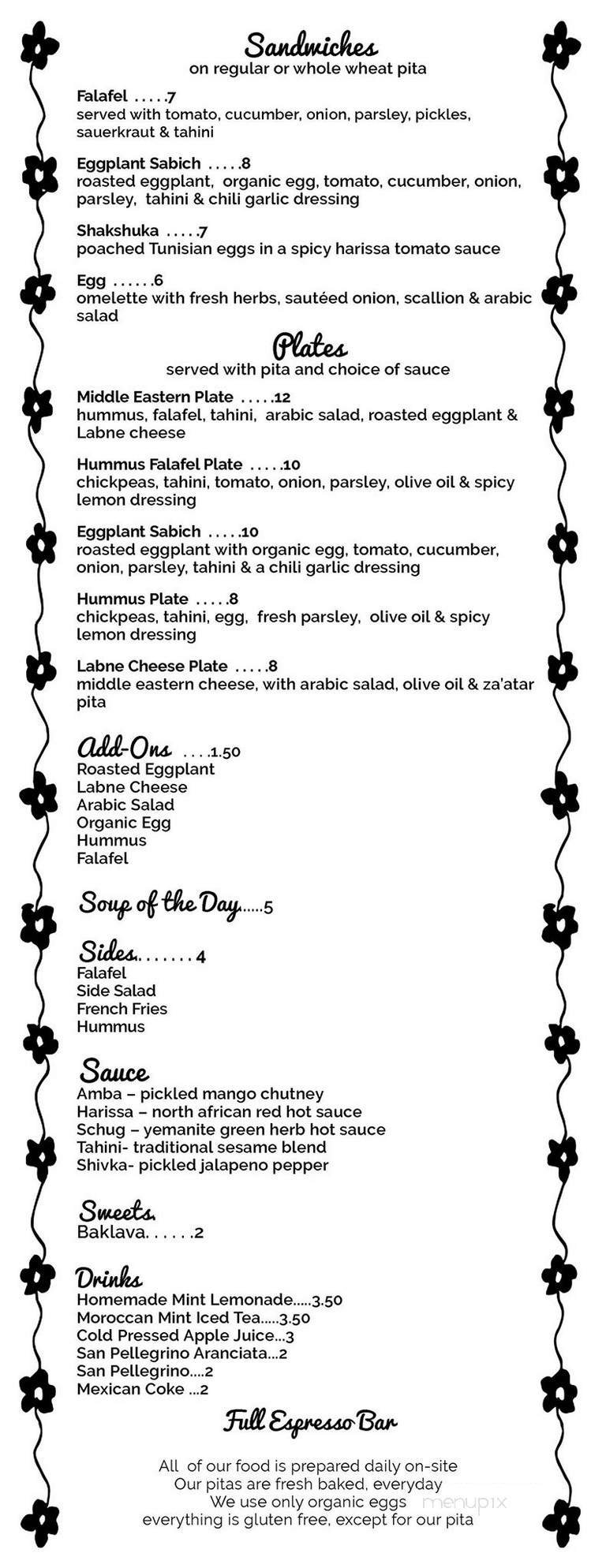 Menu page 1