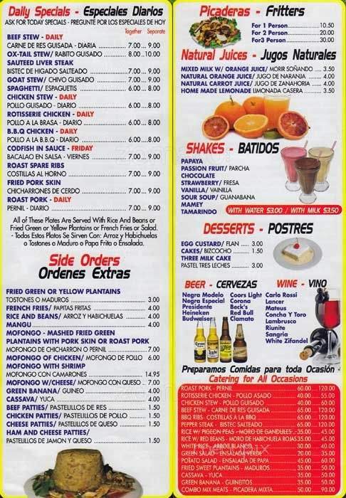 Menu page 1