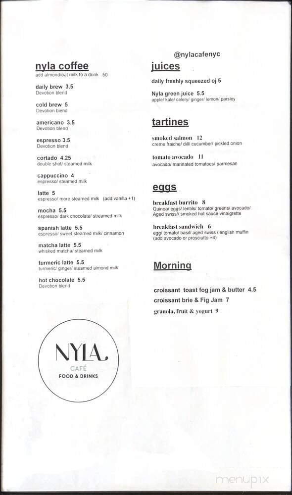 Menu page 1