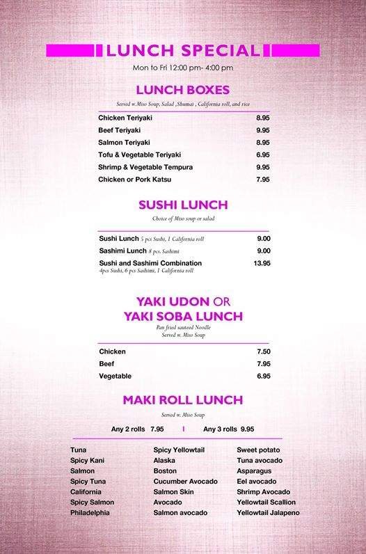 Menu page 1