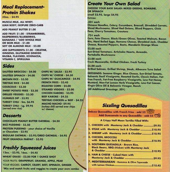 Menu page 1