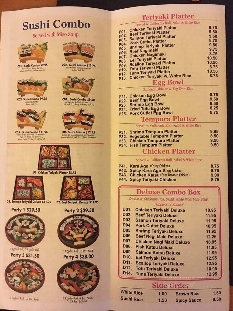 Menu page 1