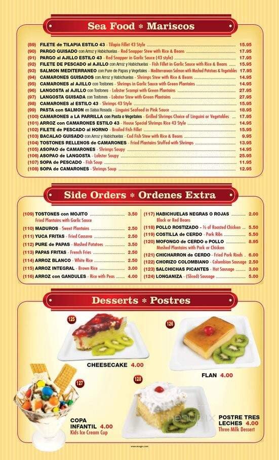 Menu page 2