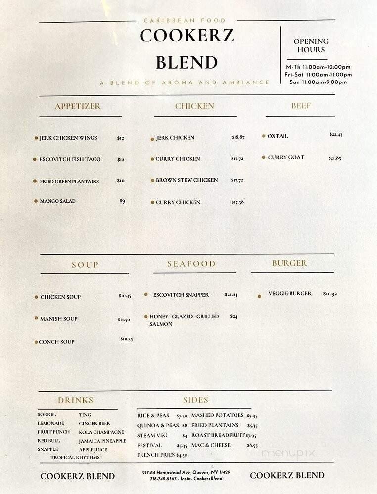 Menu page 1
