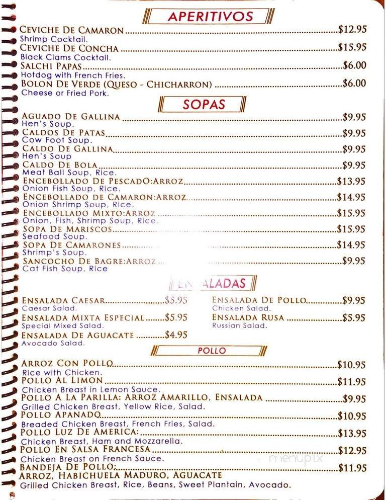 Menu page 1