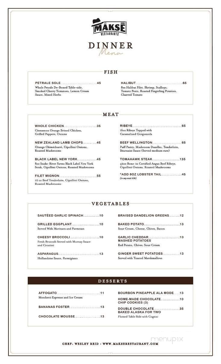 Menu page 1