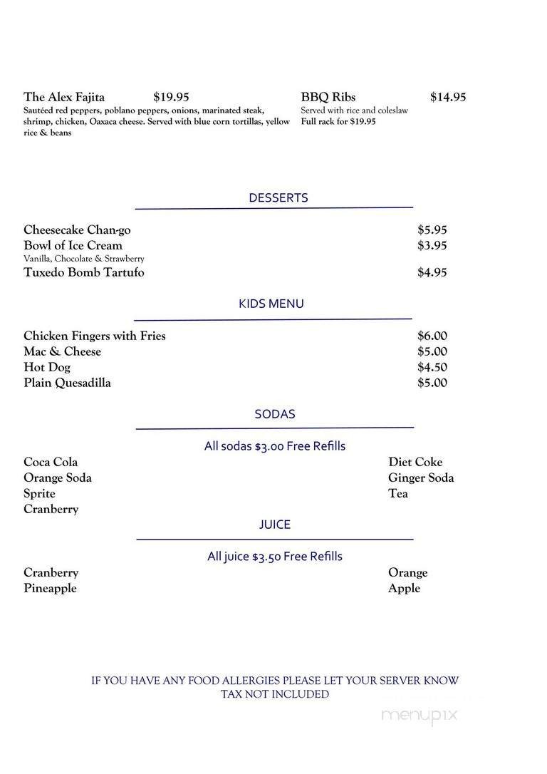Menu page 1