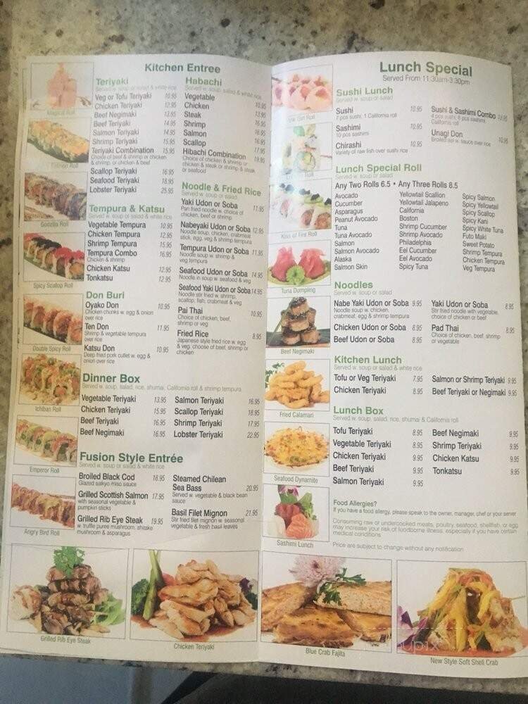 Menu page 1