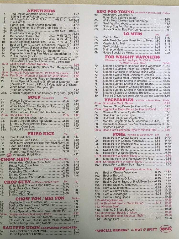 Menu page 1