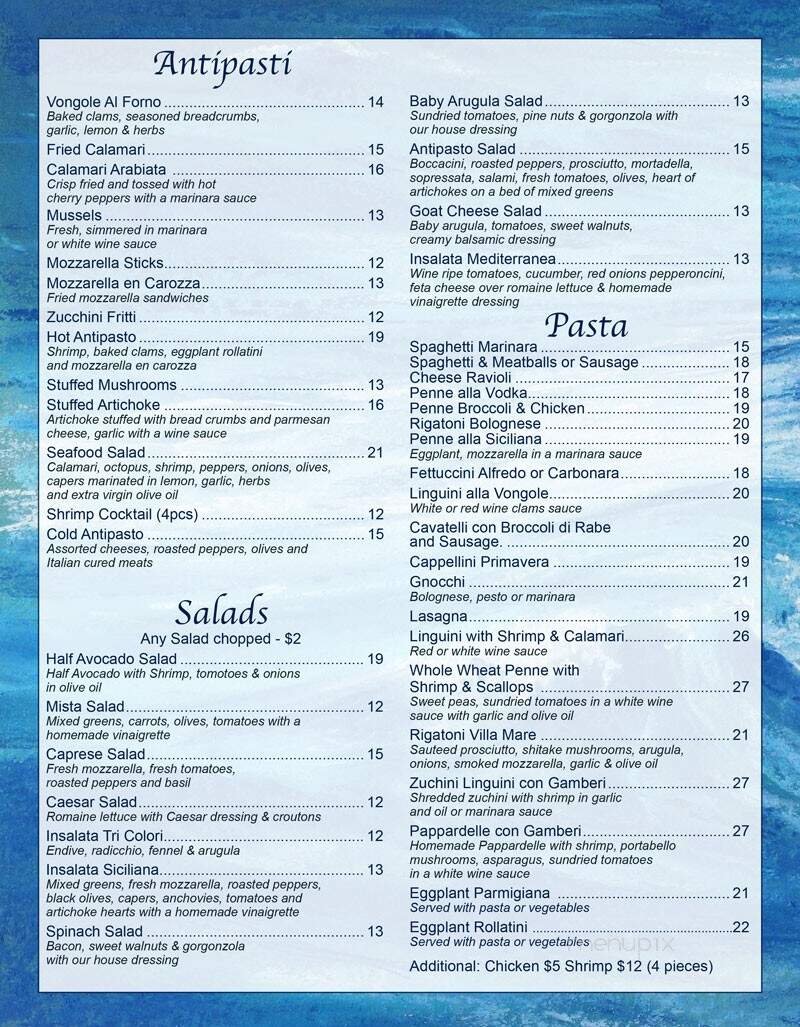 Menu page 1