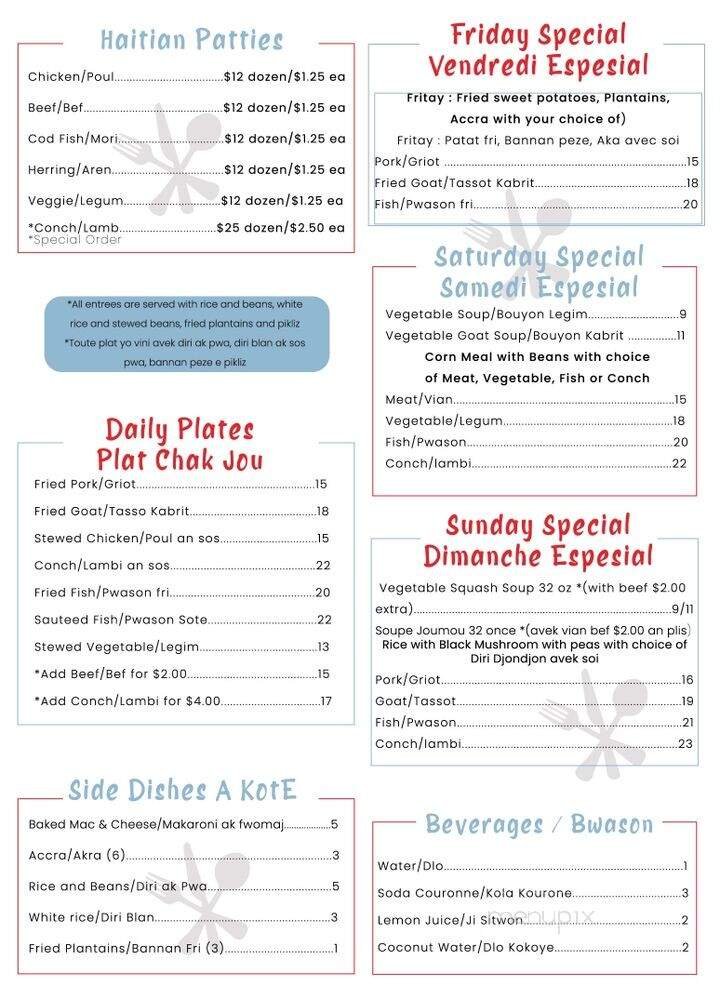 Menu page 1