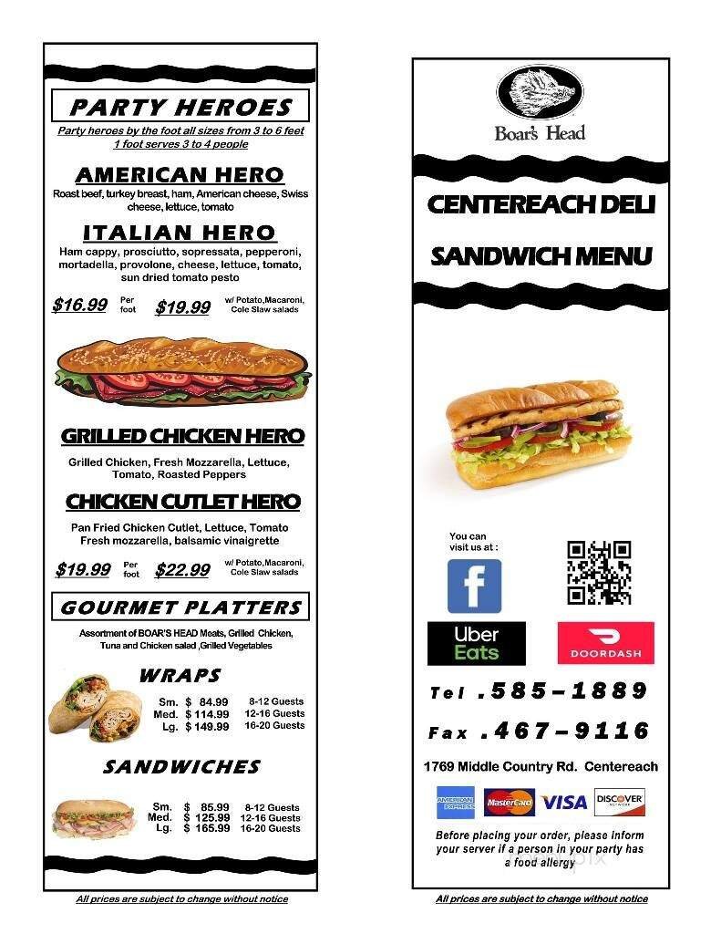 Menu page 1