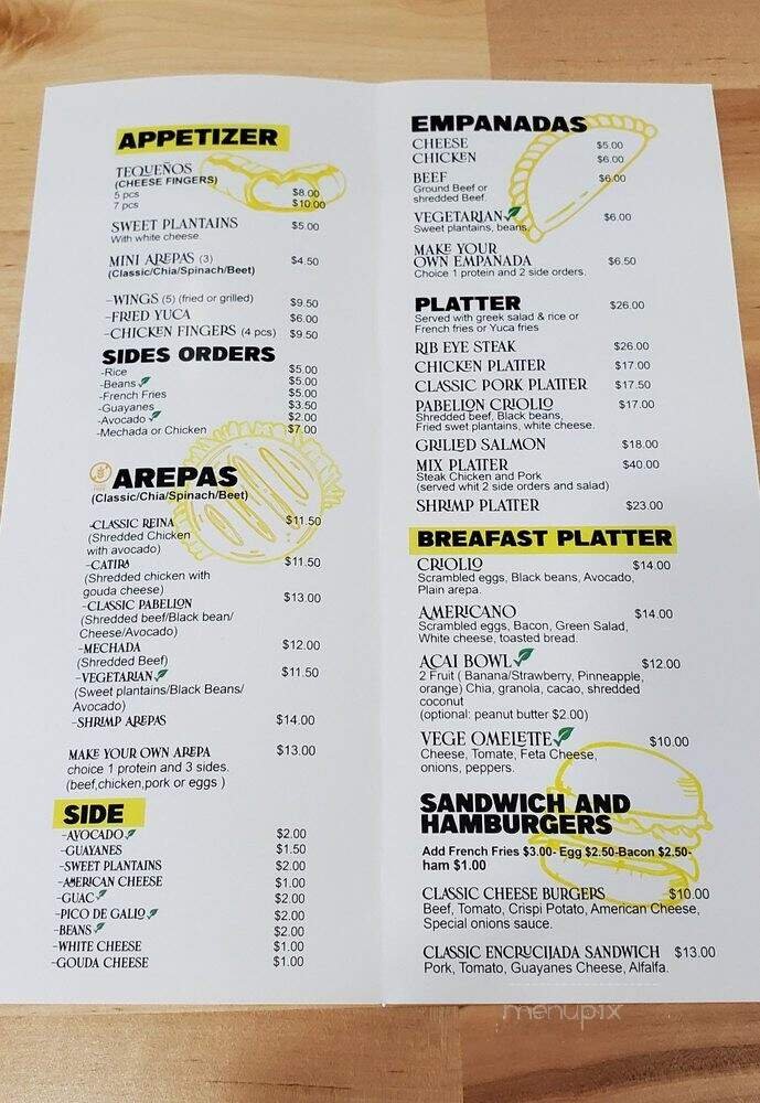 Menu page 1