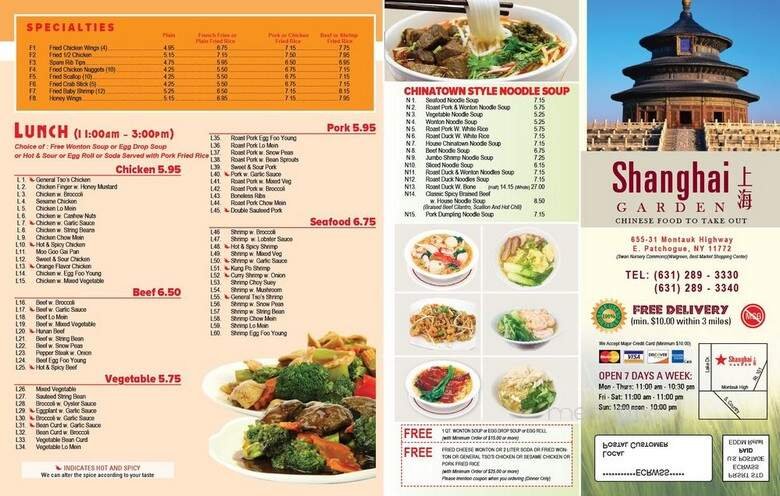 Menu page 1