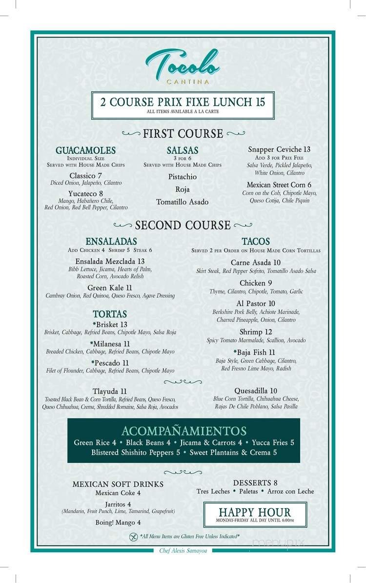 Menu page 1