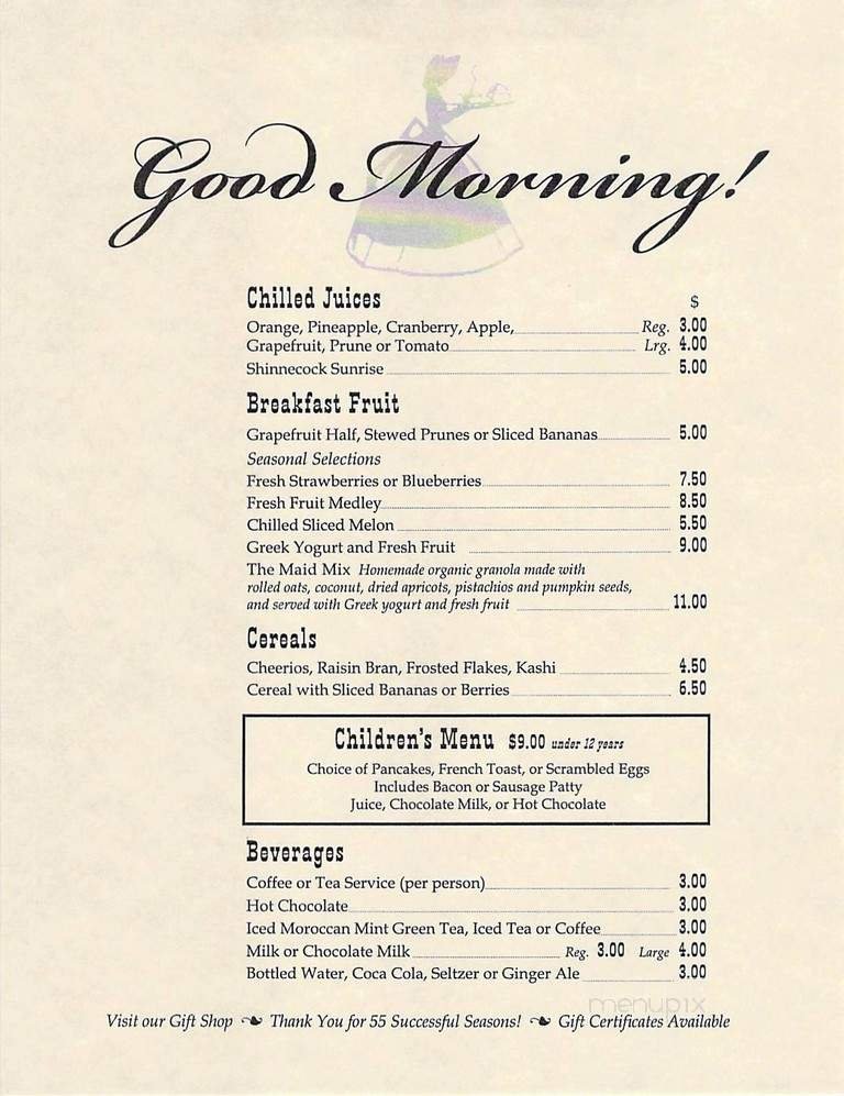 Menu page 1