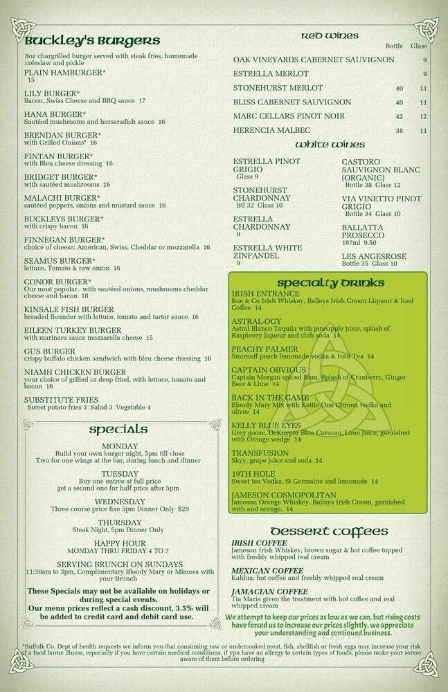 Menu page 1