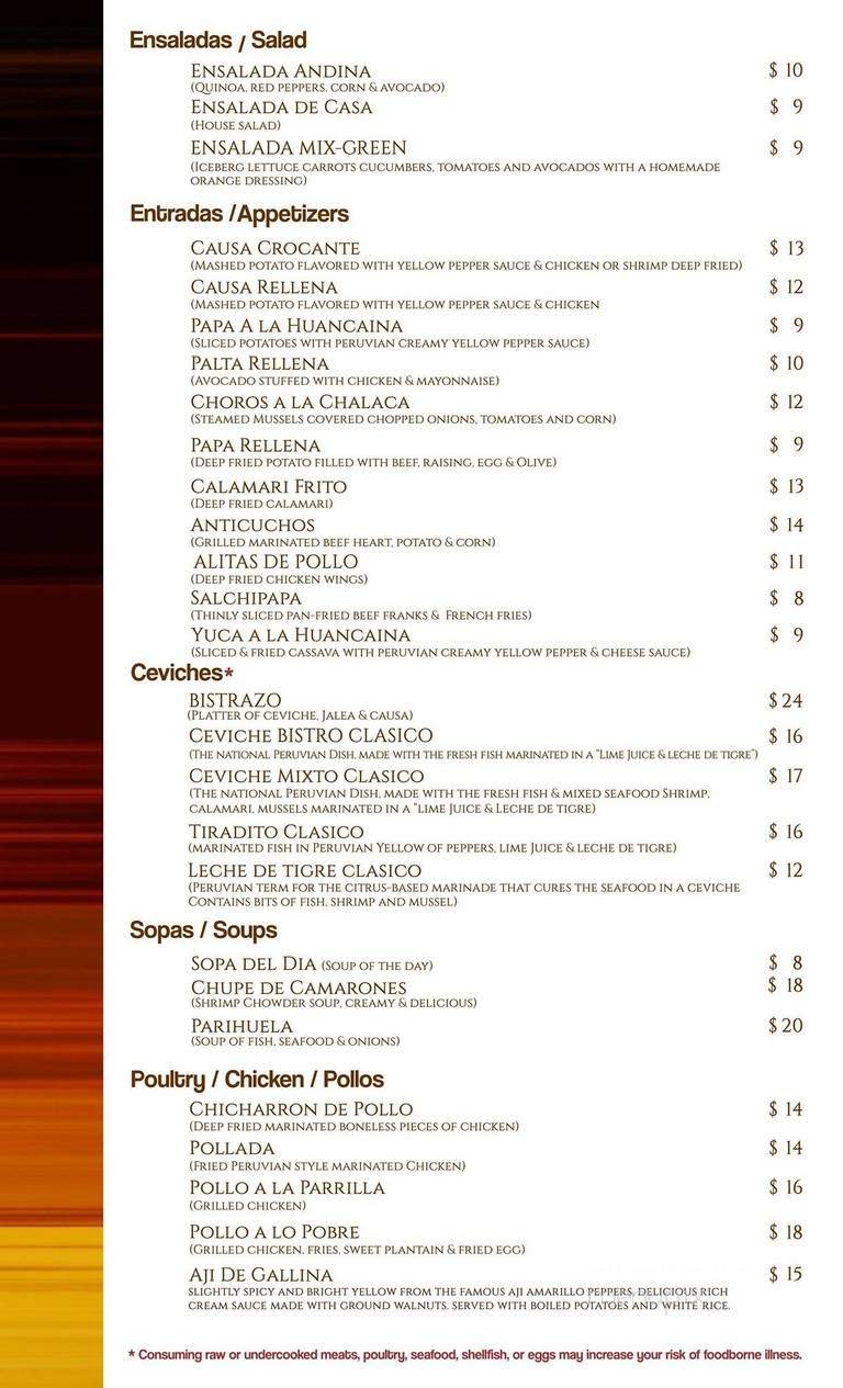 Menu page 1