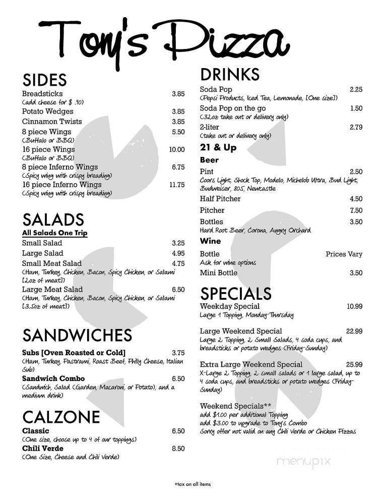 Menu page 1