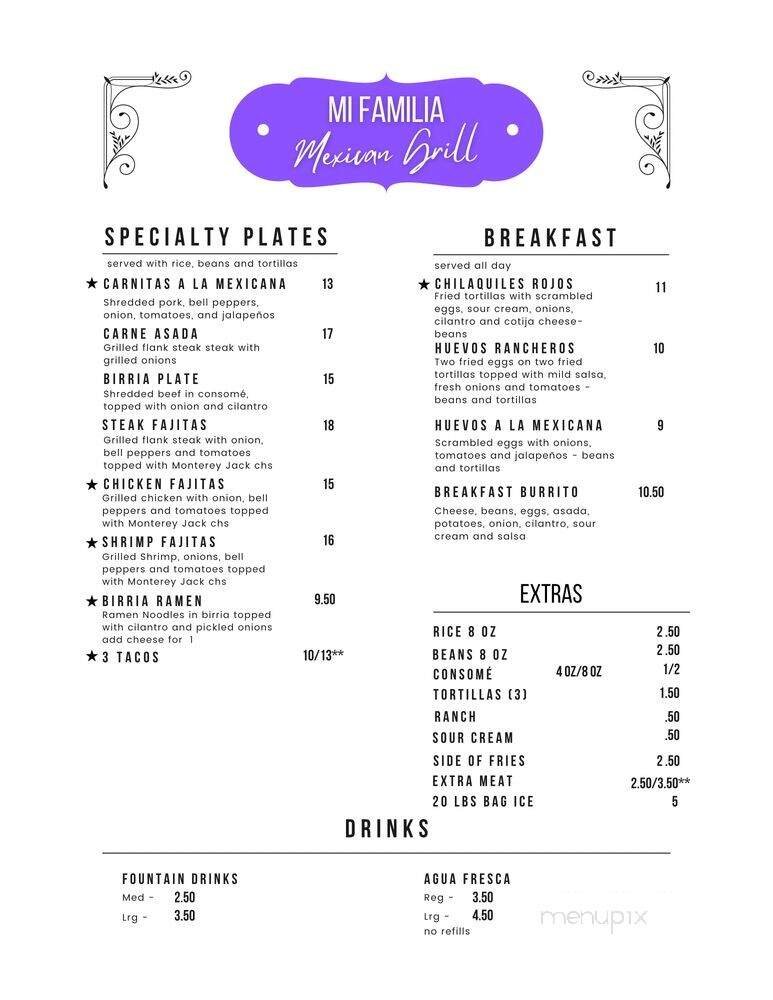 Menu page 1