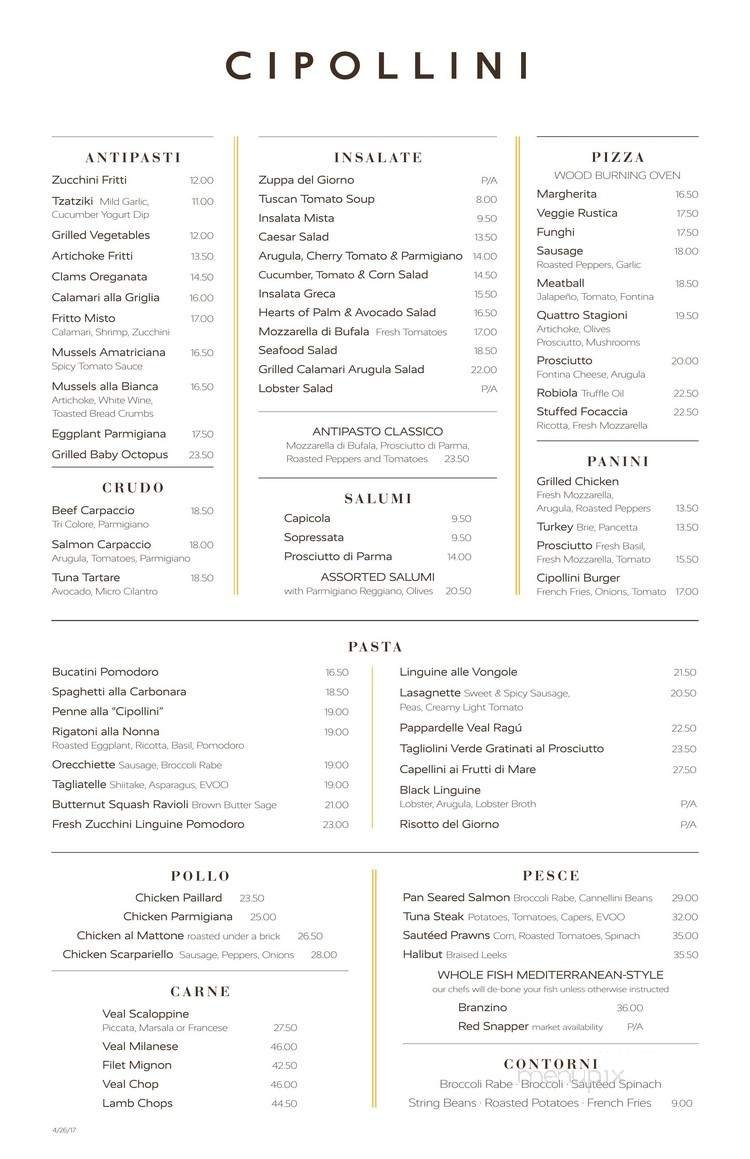 Menu page 1