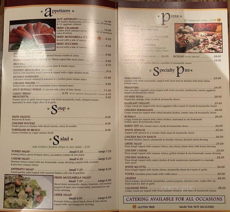 Menu page 1