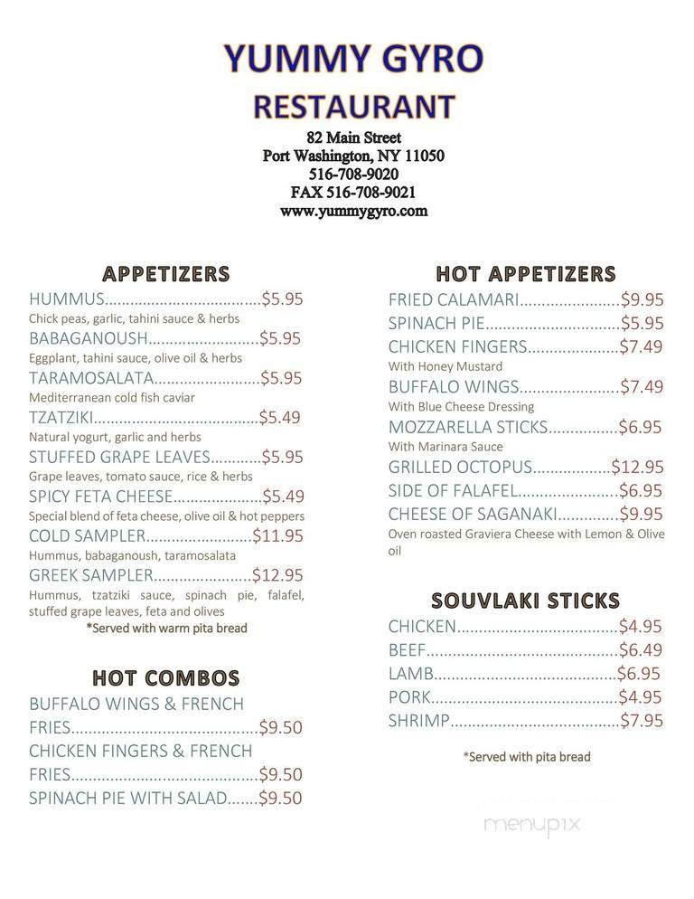 Menu page 1